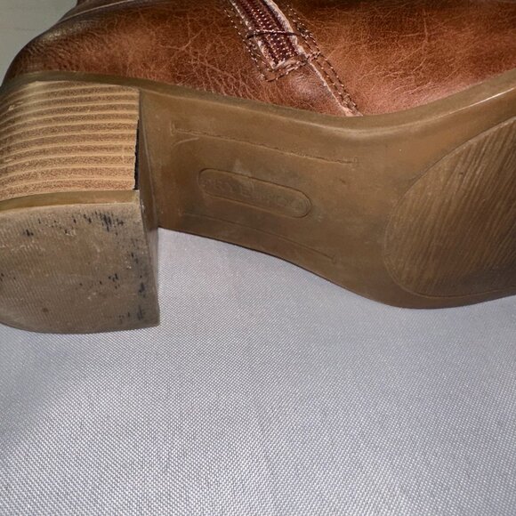 Frye & Co - Indiana Heeled Stacked Leather Ankle Boots Brown Women's Size 8M New - Picture 14 of 15